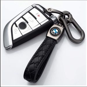 Genuine Leather Car Logo Keychain Suit for BMW